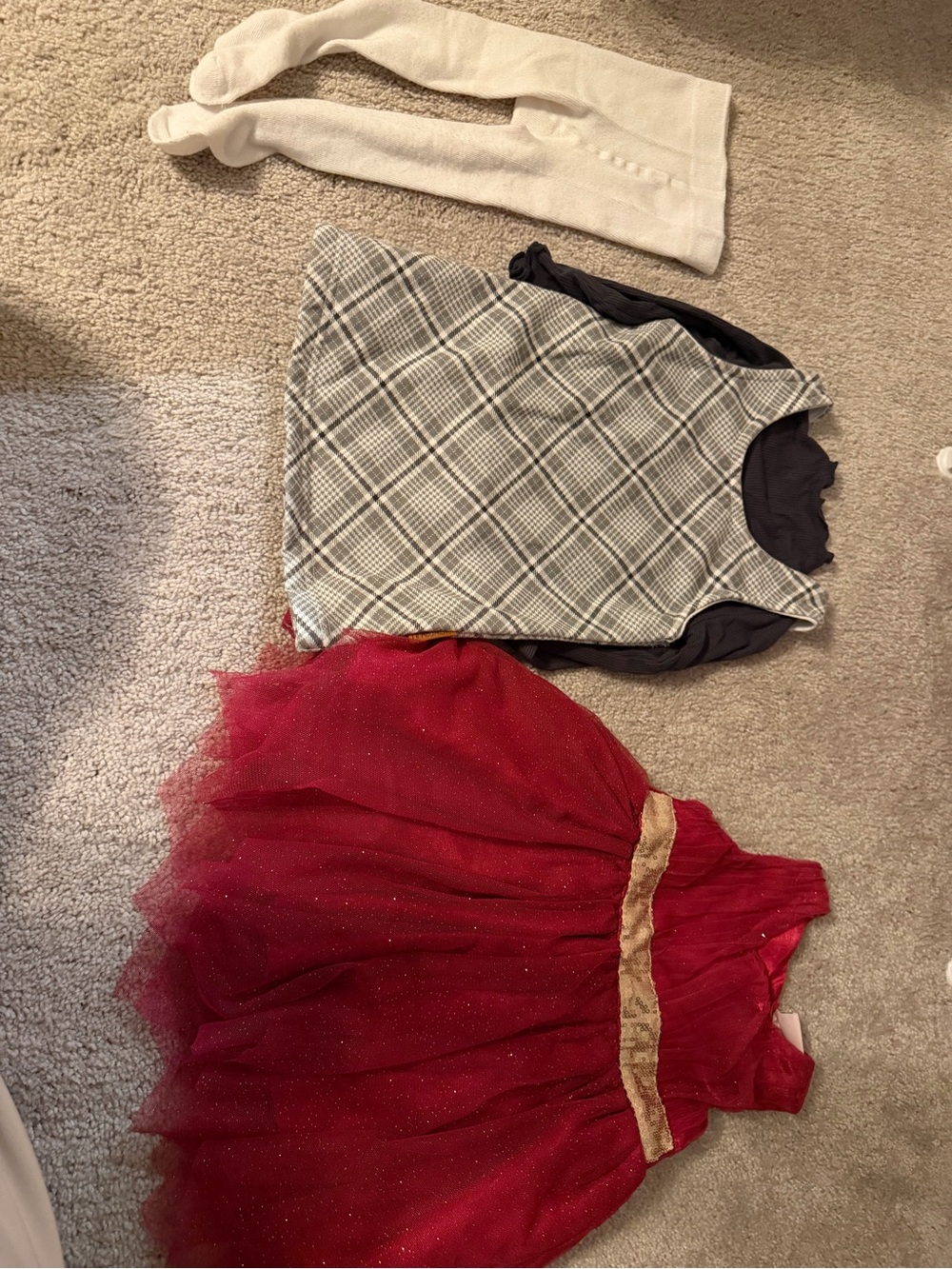 Red Sparkle Tulle Party Dress with Gold Waistband
